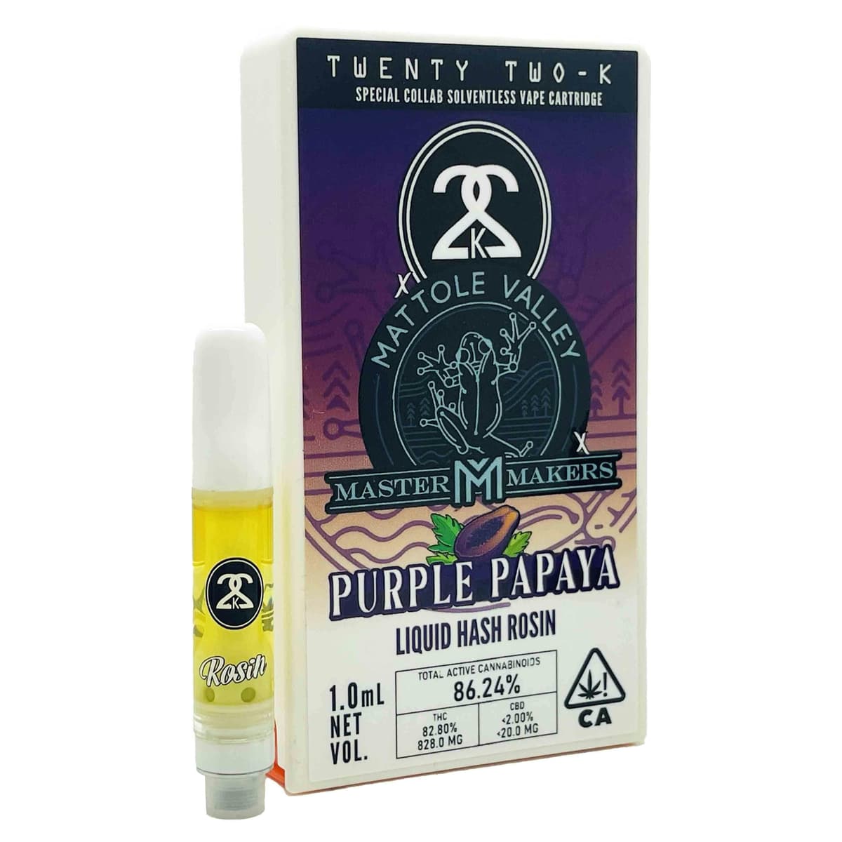 22K Purple Papaya Rosin Vape - 1 Gram Vape Carts cannabis