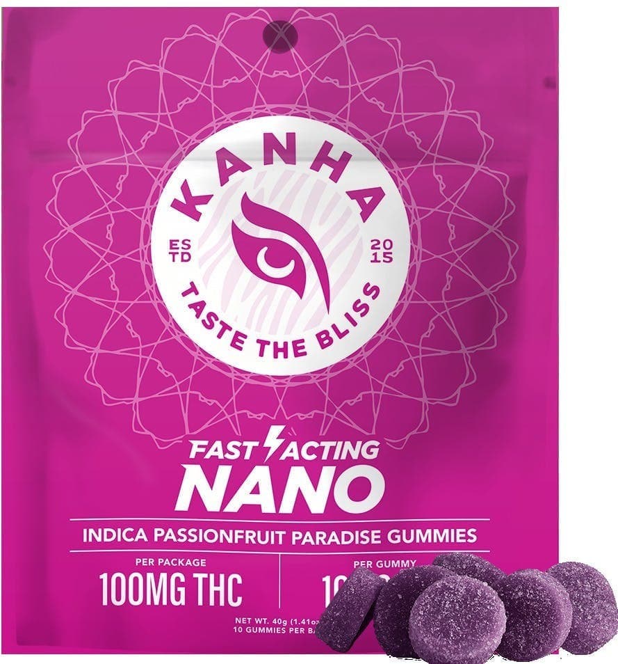 Kanha Passionfruit Paradise NANO Gummies - 100 mg Edibles cannabis