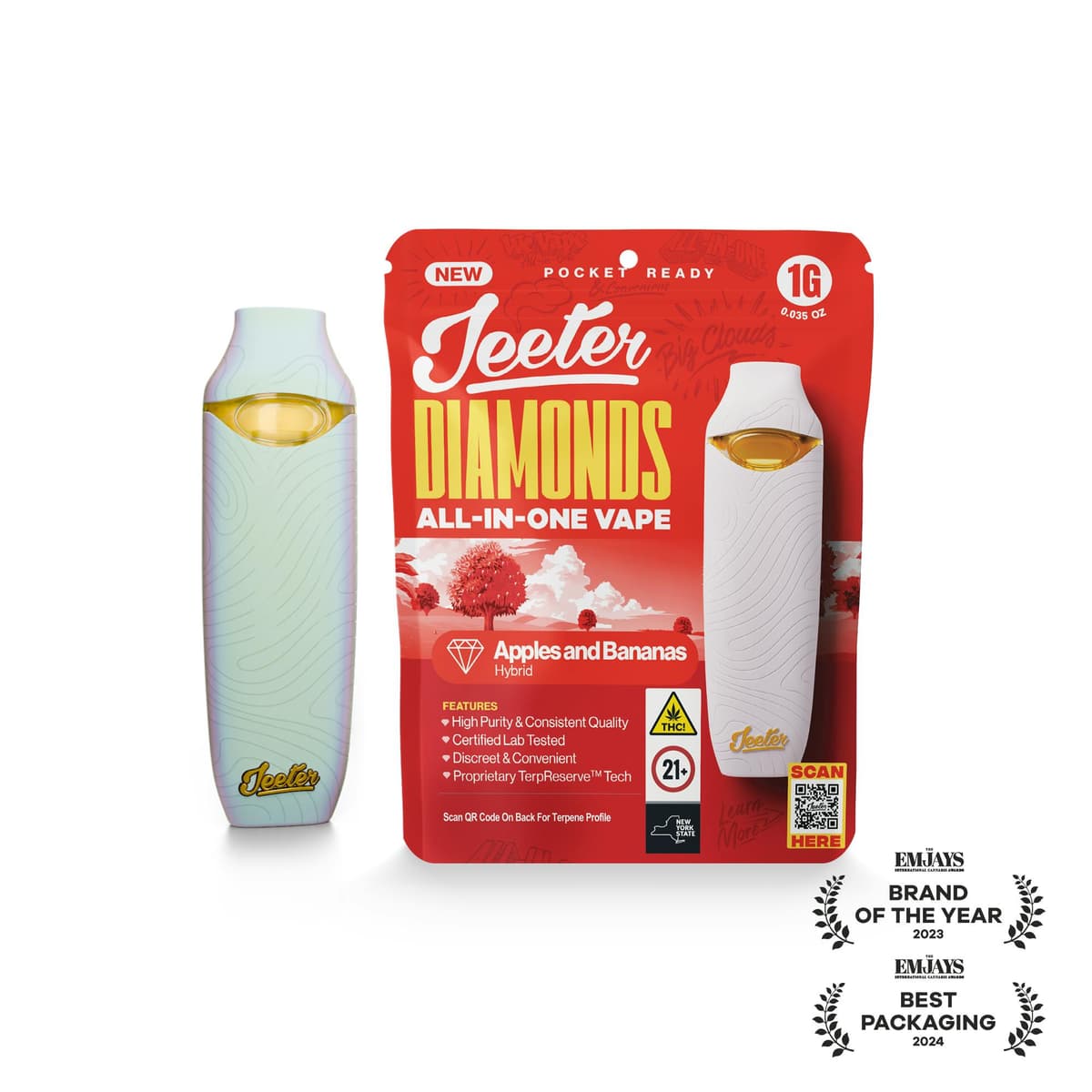 Jeeter Apples & Bananas AIO Liquid Diamond - 1 Gram Vapes (Cartridges) cannabis