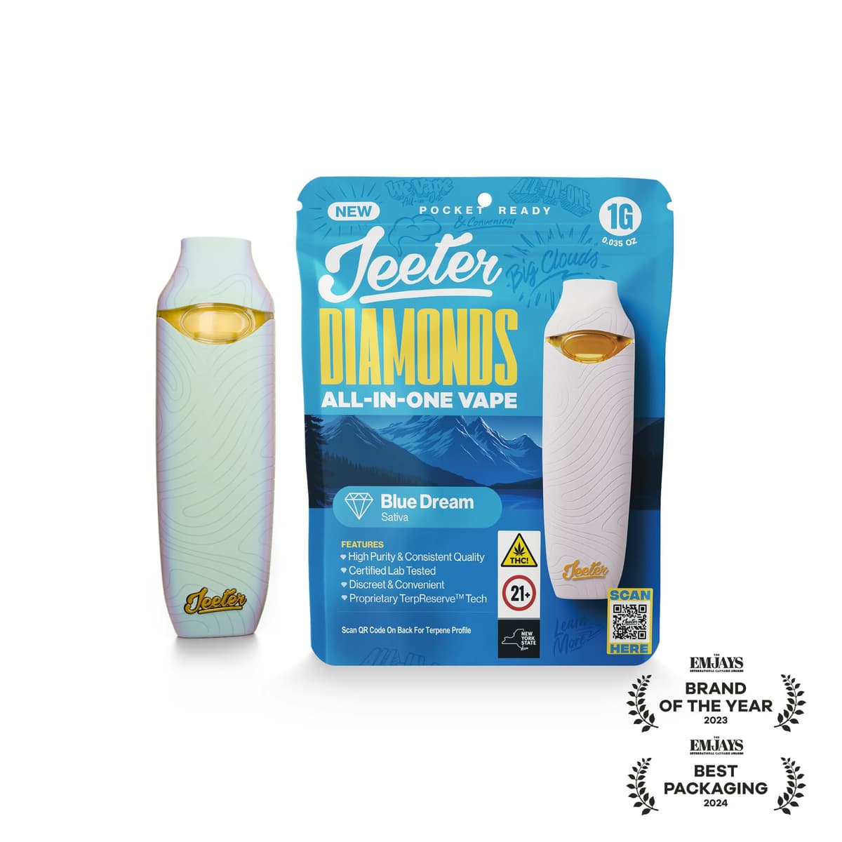 Jeeter Blue Dream AIO Liquid Diamond - 1 Gram Vapes (Cartridges) cannabis