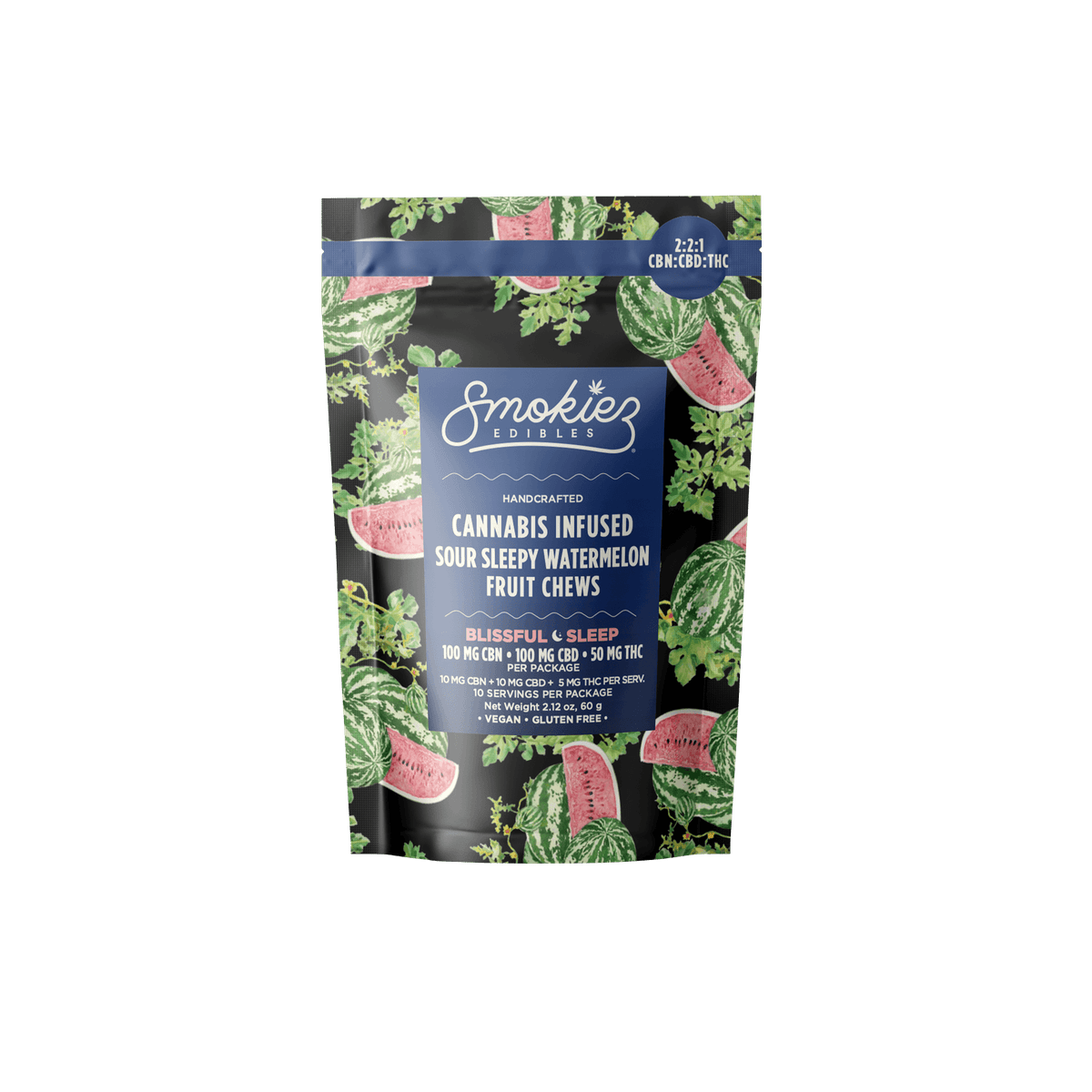 Smokiez Sour Watermelon Blissful Sleep 2:2:1 - 100 mg Edibles cannabis