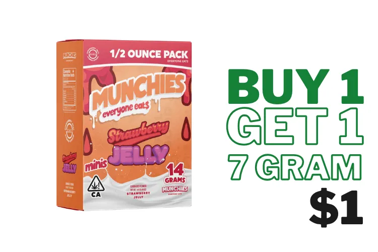 MUNCHIES BUY A 14G GET A 7G FOR A 1$, BOGO $1.00