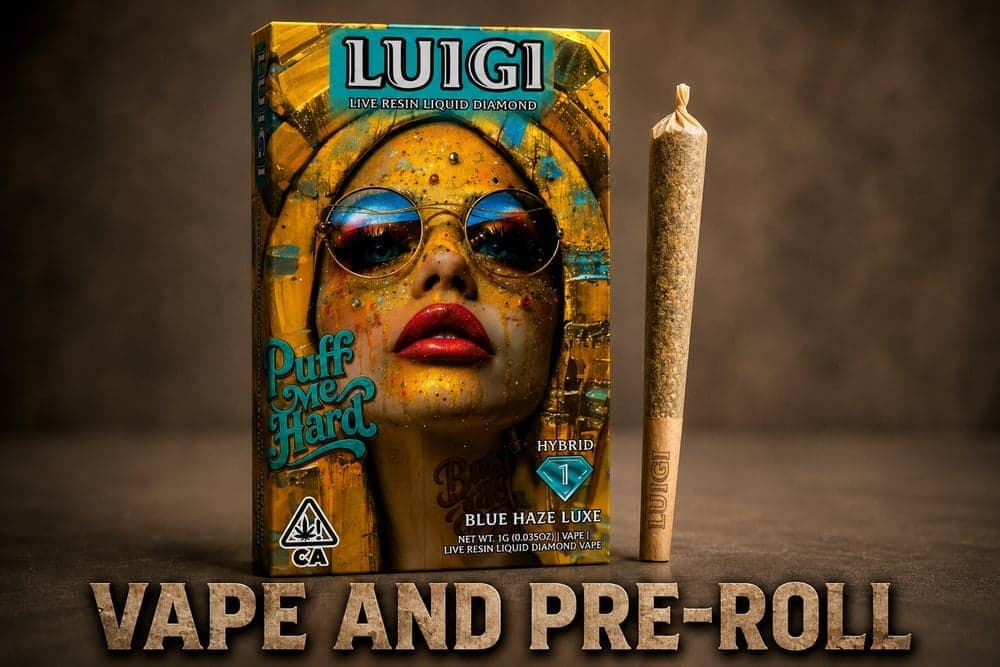 Luigi Blue Haze Luxe All in One V9 Vape - 1 Gram Vape Carts cannabis