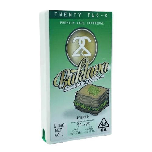 22K Baklava Vapes - 1 Gram Vape Carts cannabis