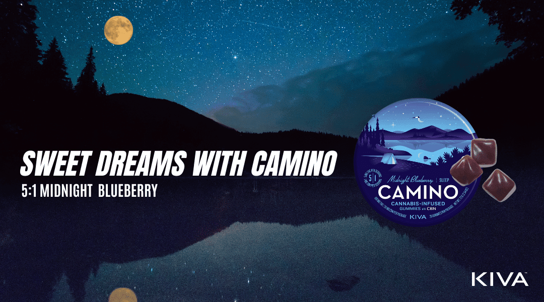 Sweet Dreams with Camino - Kiva's 5:1 Sleep Midnight Blueberry CBN Gummies