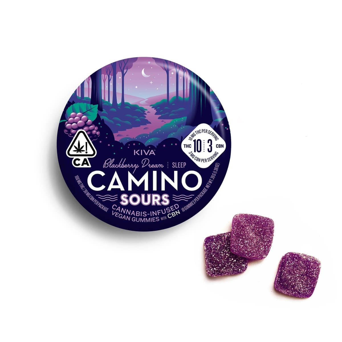 10:3 Blackberry CBN Edibles by Camino - Kiva, $19.00