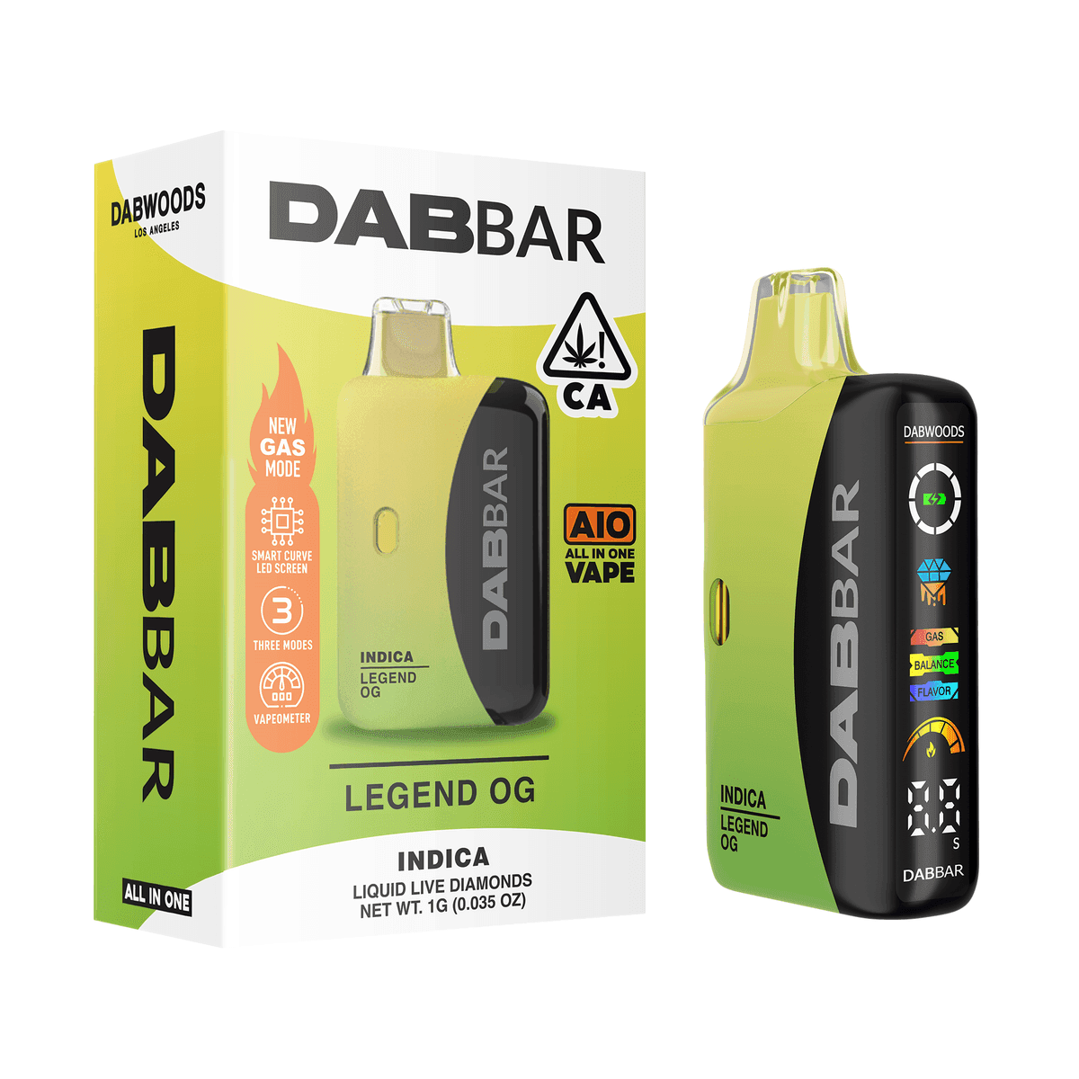 Dabwoods Premium Cannabis Legend OG All In One Liquid Diamond Dabwoods - 1 Gram Vape Carts cannabis