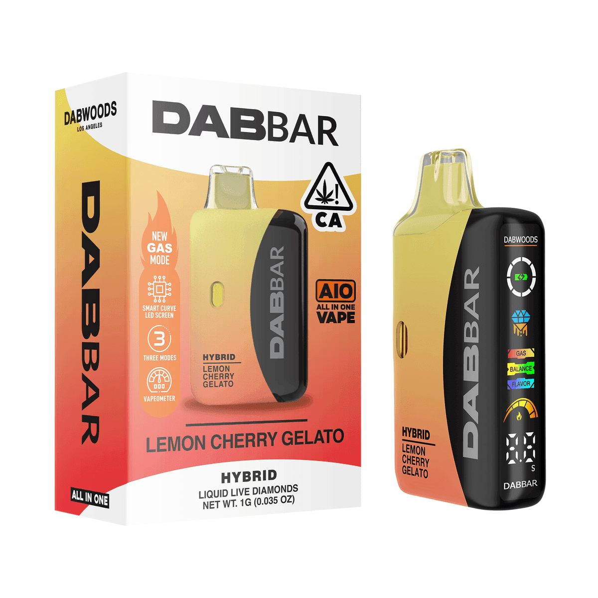 Dabwoods Premium Cannabis Lemon Cherry Gelato All In One Liquid Diamond Dabwoods - 1 Gram Vape Carts cannabis