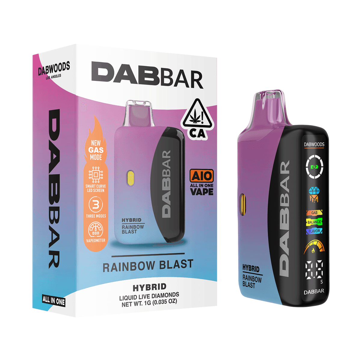 Dabwoods Premium Cannabis Rainbow Blast All In One Liquid Diamond Dabwoods - 1 Gram Vape Carts cannabis