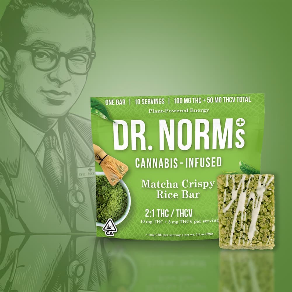 Dr. Norm's Matcha Crispy Rice Bar Crispy Rice Bar - 100 mg Edibles cannabis