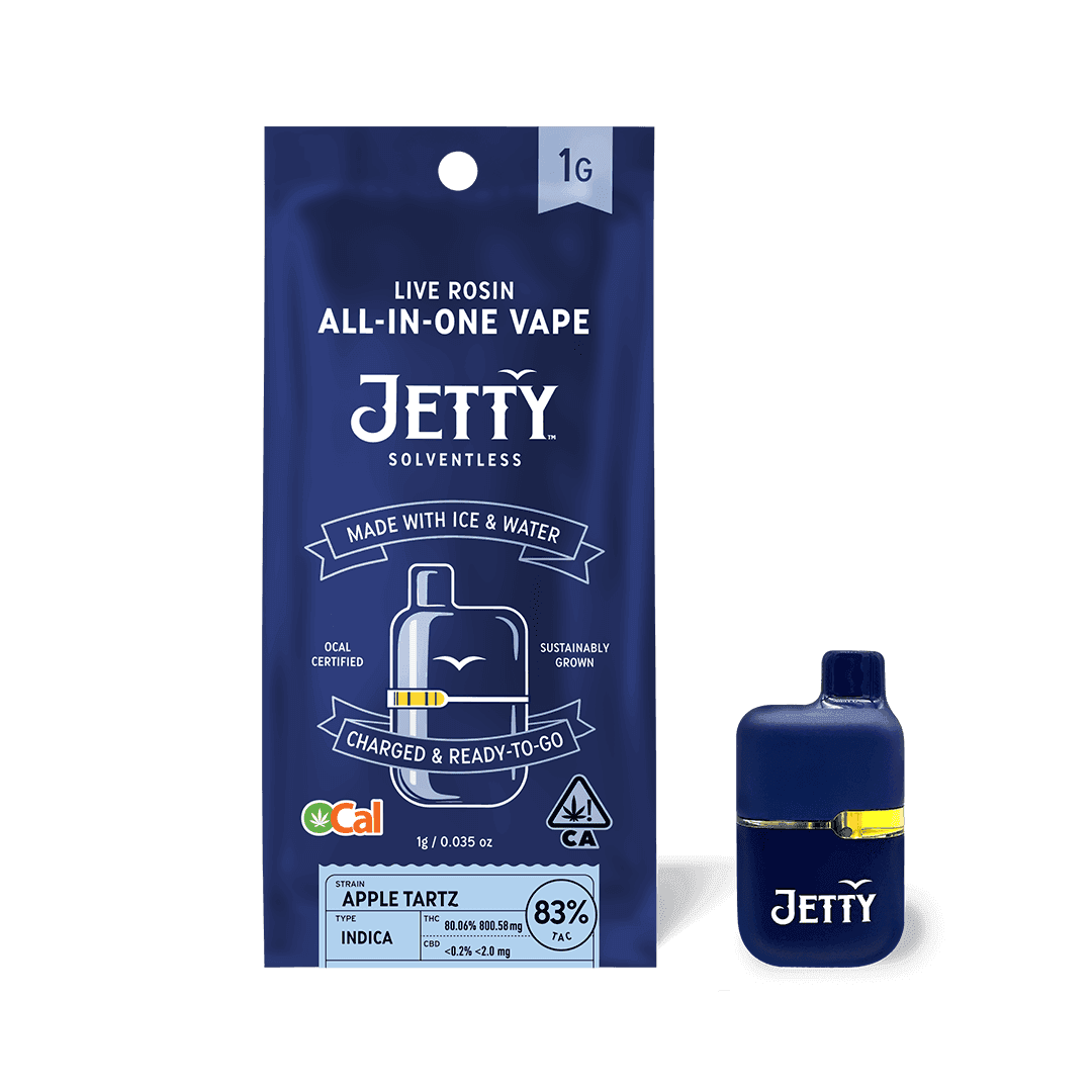 Jetty Extracts Apple Tartz AIO Solventless - 1 Gram Vape Carts cannabis