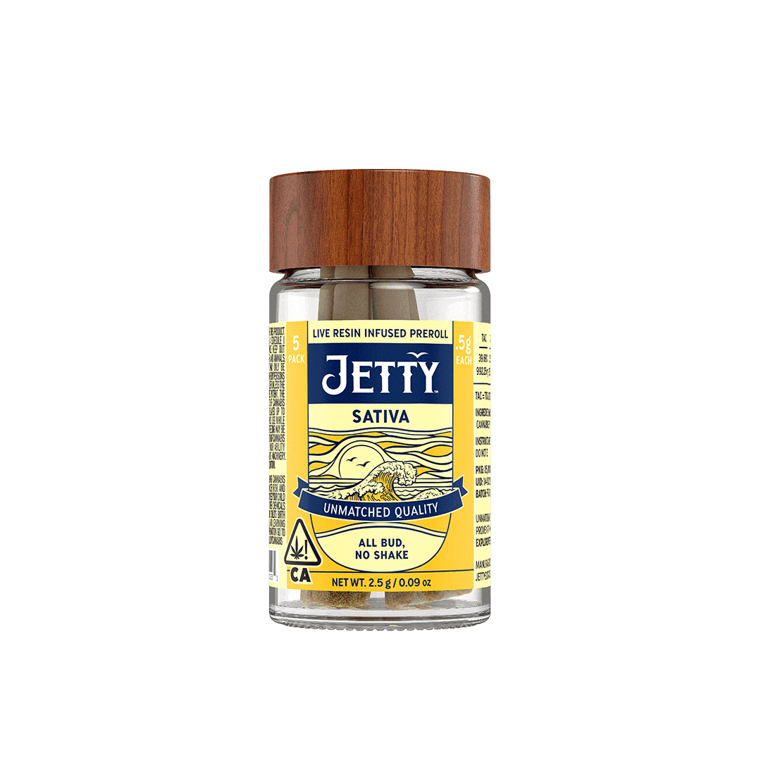 Jetty Extracts Super Lemon Haze x Garlic Sherbet LR Jetty Infused Prerolls - 5 Pack 2.5 Grams Pre-Rolls cannabis