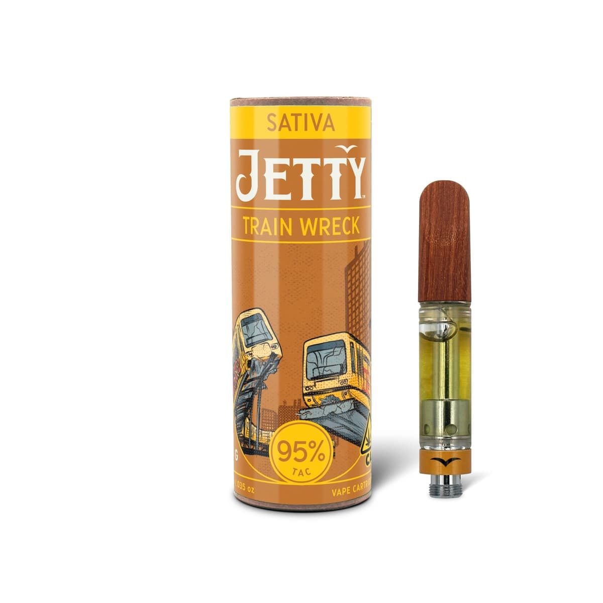 Jetty Extracts Trainwreck Sativa Jetty Vapes - 1 Gram Vape Carts cannabis