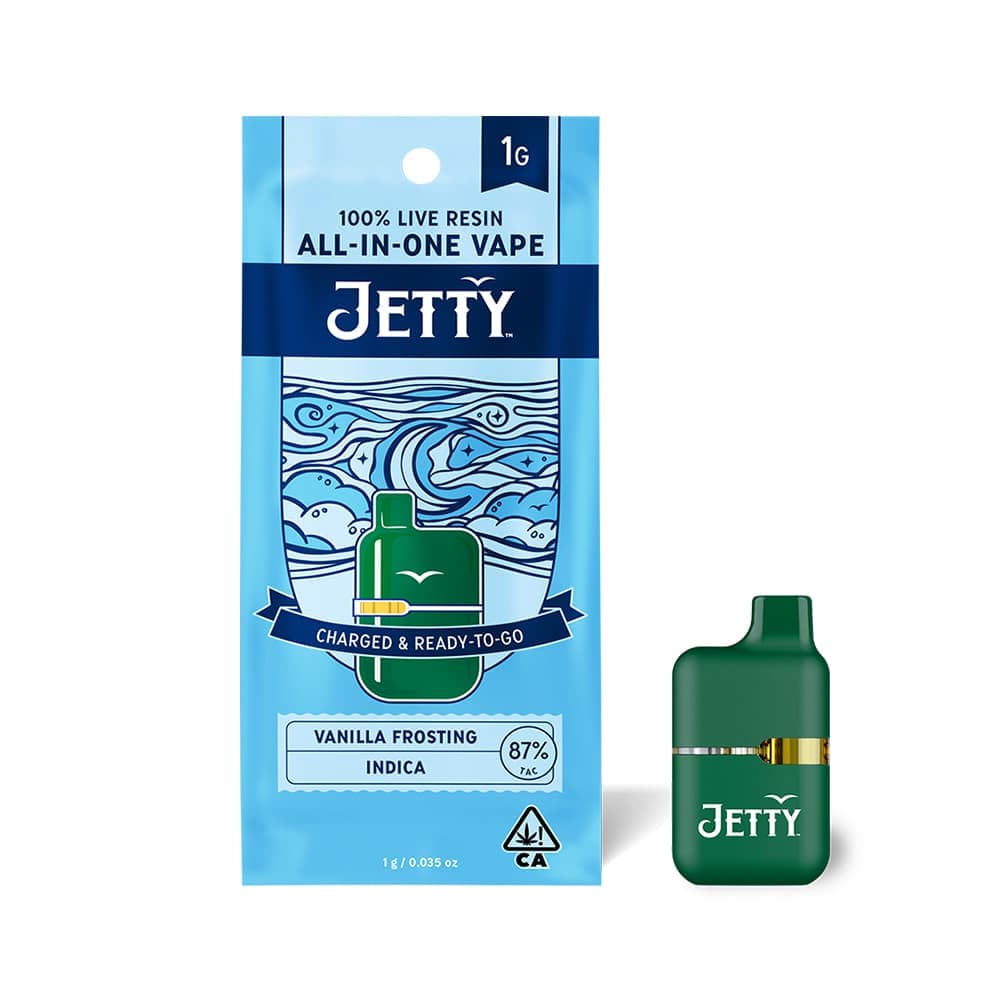 Jetty Extracts Vanilla Frosting LR AIO Mini Tank - 1 Gram Vape Carts cannabis