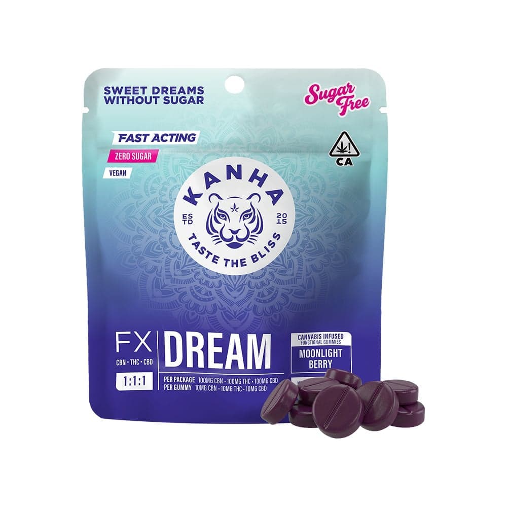 Kanha Dream Moonlight Berry 1:1:1 NANO Gummies - 100 mg Edibles cannabis