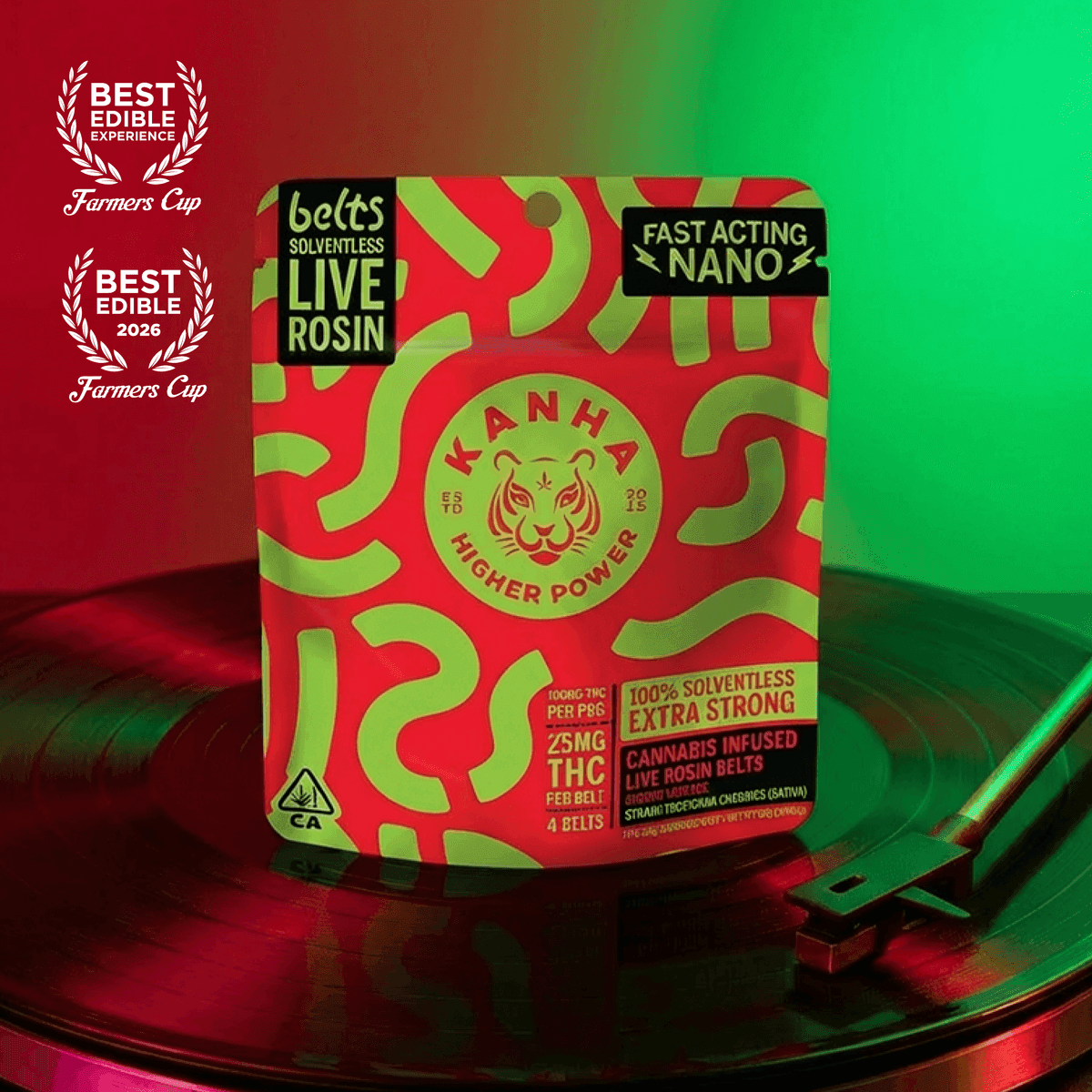 Kanha Sour Cherry Limeade Belts Nano Rosin Edibles - 100 mg Edibles cannabis