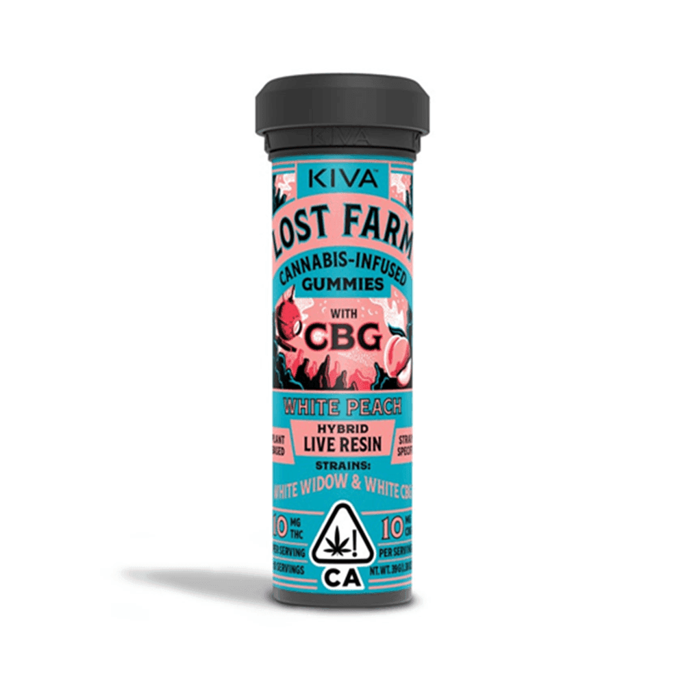 Kiva White Peach White Widow Lost Farm Gummies - 100 mg Edibles cannabis