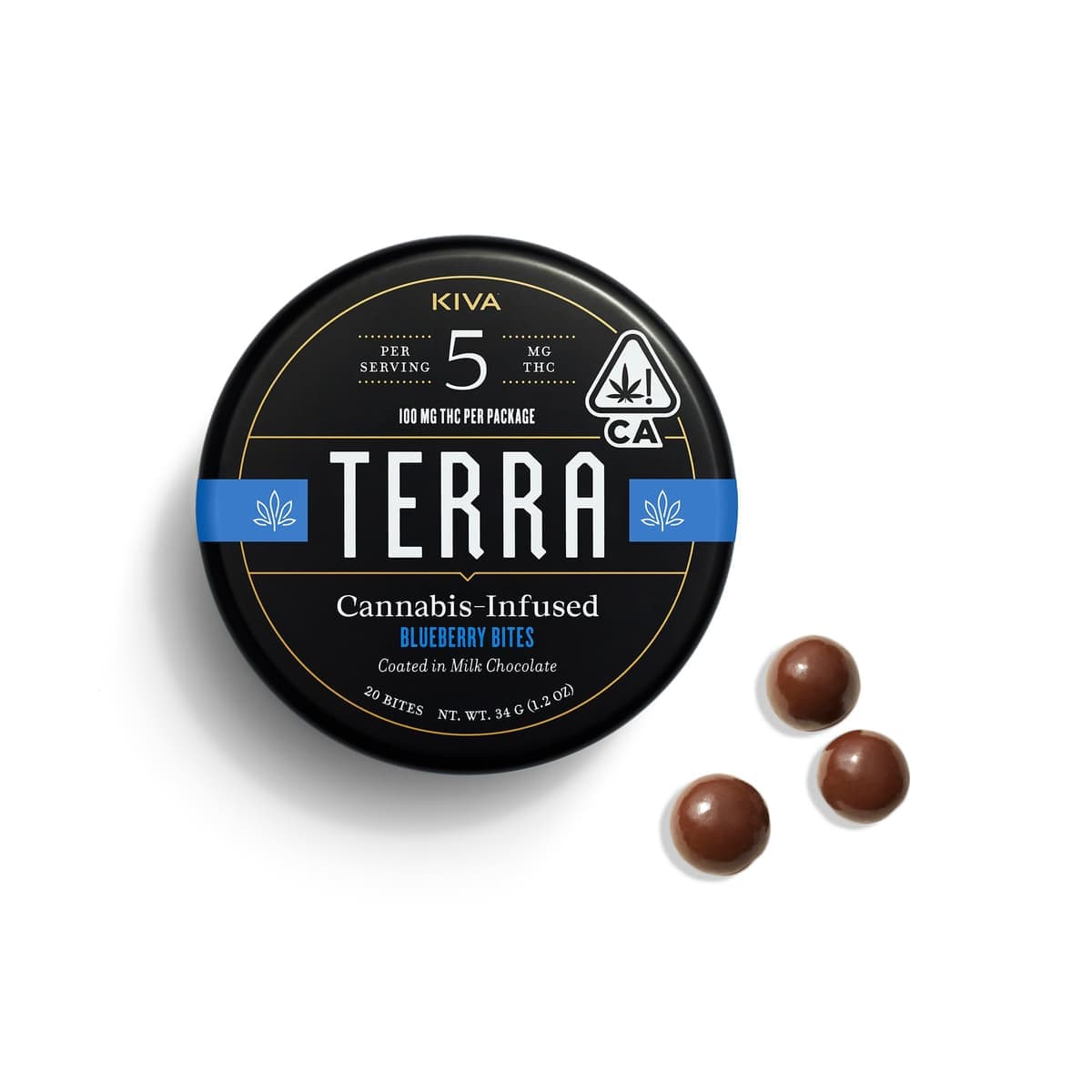 Kiva Blueberries Milk Chocolate Terra Bites Edibles cannabis