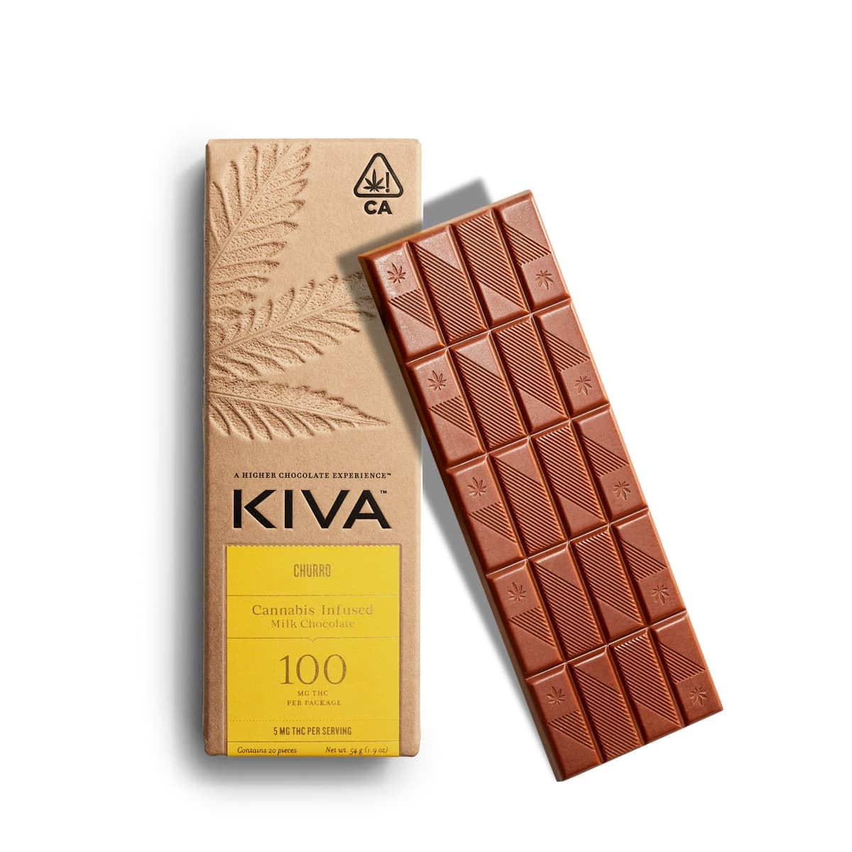 Kiva Churro Milk Chocolate Chocolate Bars - 100 mg Edibles cannabis