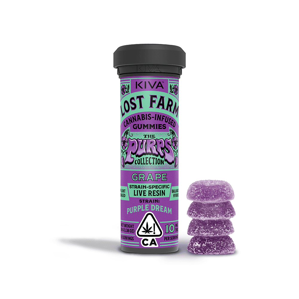 Kiva Grape Purple Dream Lost Farm Gummies - 100 mg Edibles cannabis