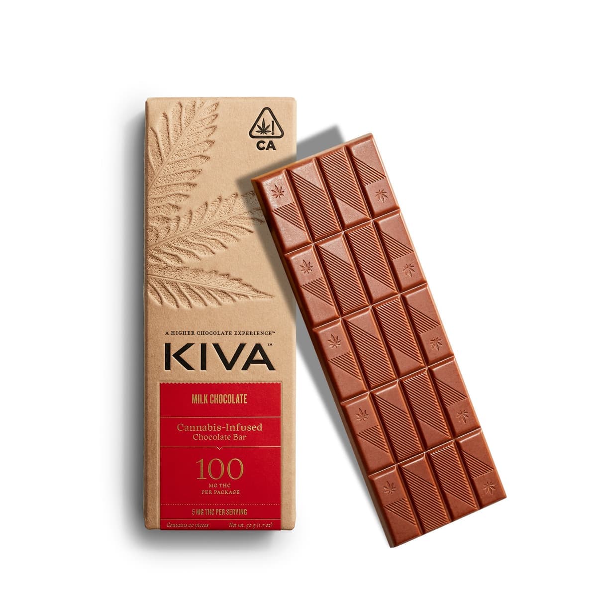 Kiva Milk Chocolate Chocolate Bars - 100 mg Edibles cannabis