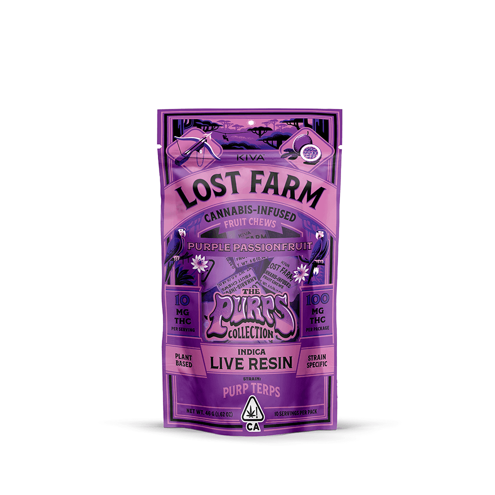 Purple Passionfruit Purp Terp Edibles by Kiva, $19.00