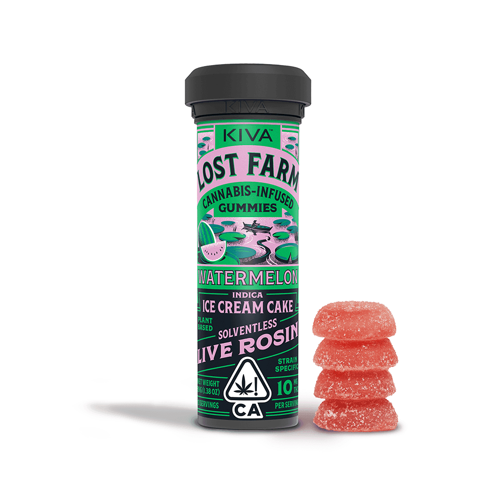 Kiva Watermelon Ice Cream Lost Farms Gummies - 100 mg Edibles cannabis