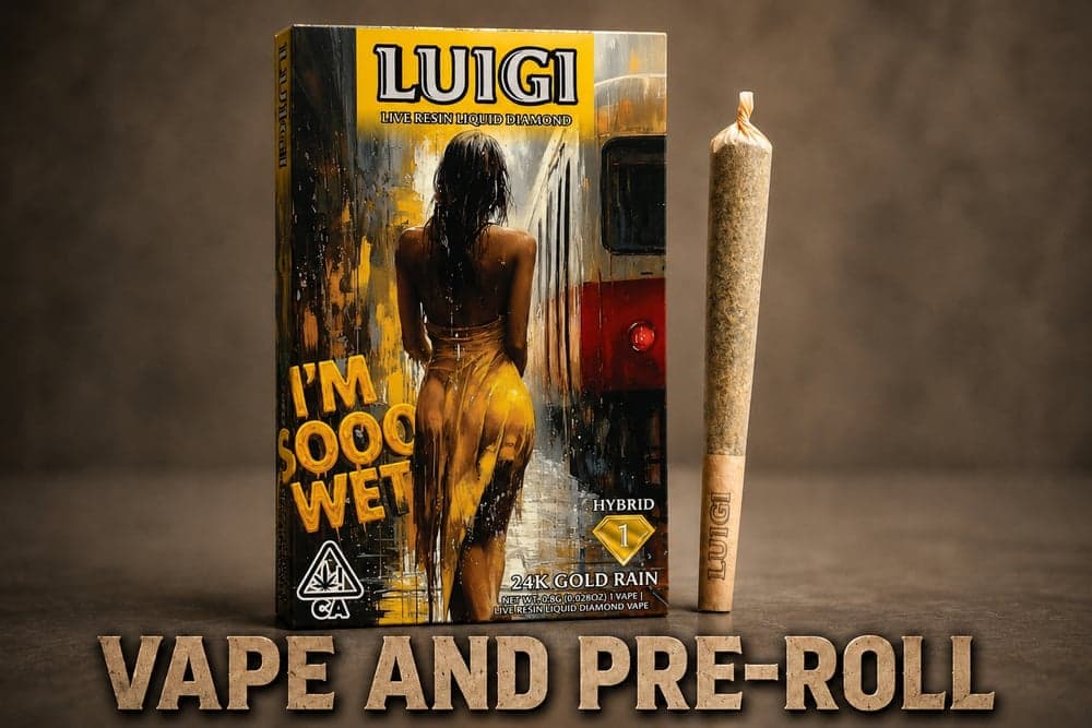 Luigi 24k Gold Rain All in One V9 Vape - 1 Gram Vape Carts cannabis
