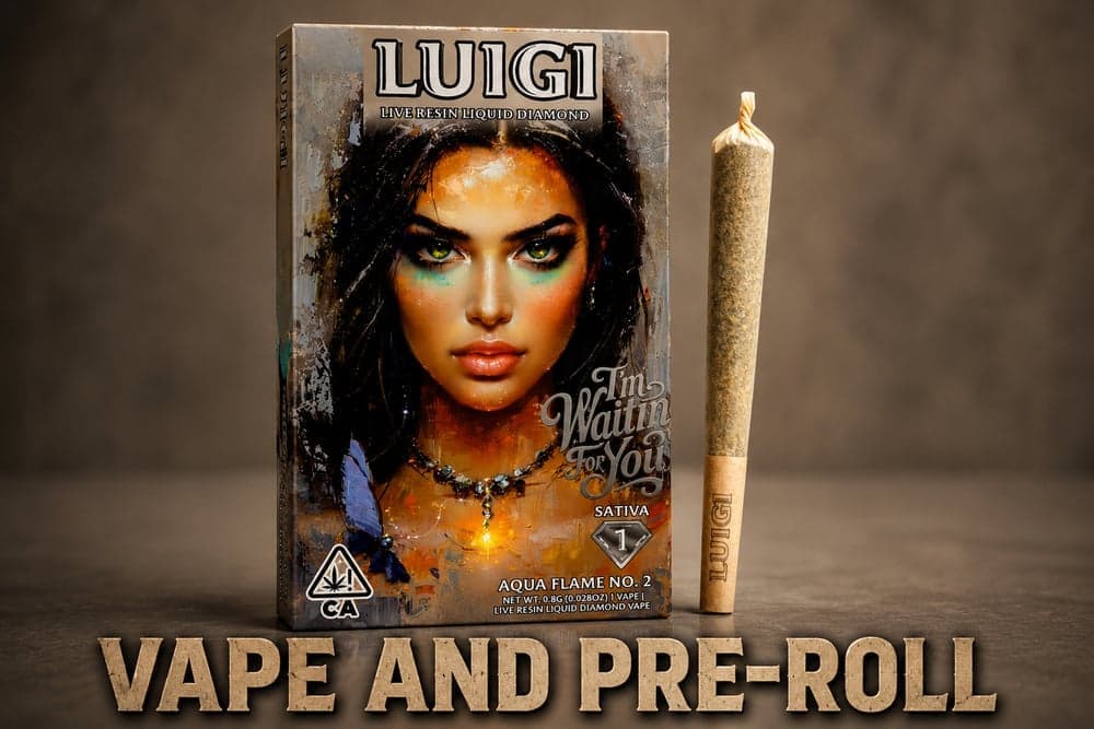Luigi Aqua Flame No.2 All in One V9 Vape - 1 Gram Vape Carts cannabis