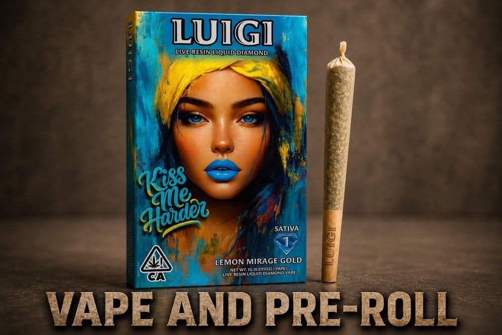 Luigi Lemon Mirage Gold All in One V9 Vape - 1 Gram Vape Carts cannabis