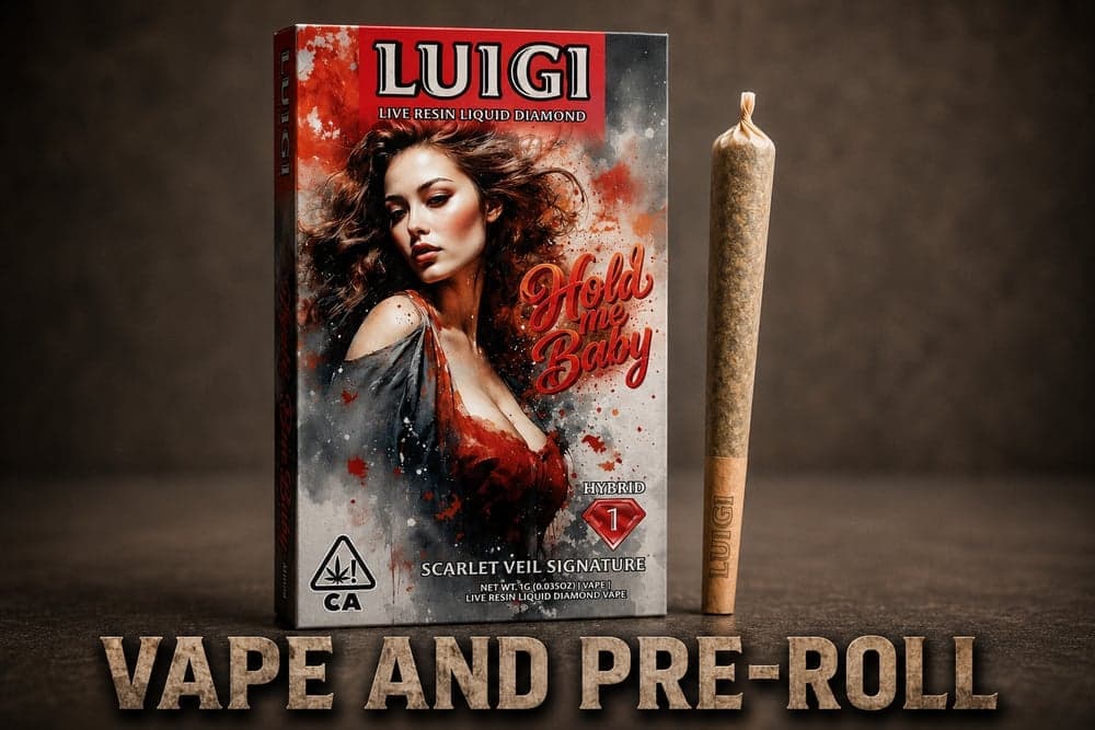 Luigi Scarlet Veil Signature All in One V9 Vape - 1 Gram Vape Carts cannabis