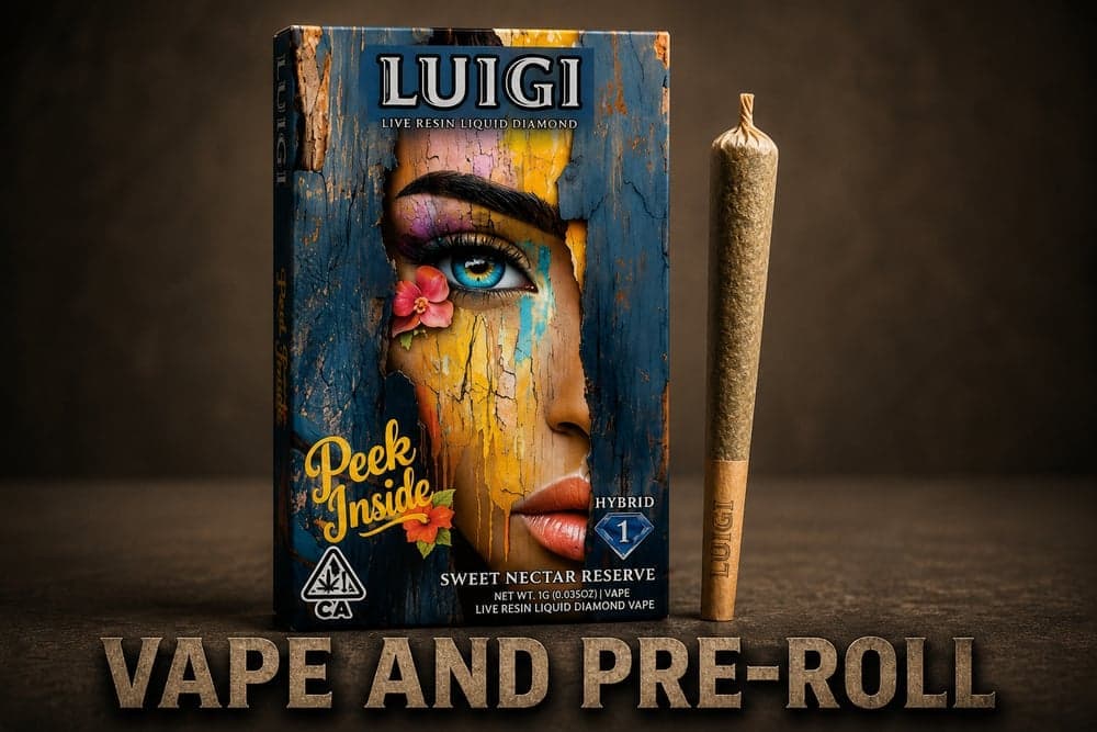 Luigi Sweet Nectar Reserve All in One V9 Vape - 1 Gram Vape Carts cannabis