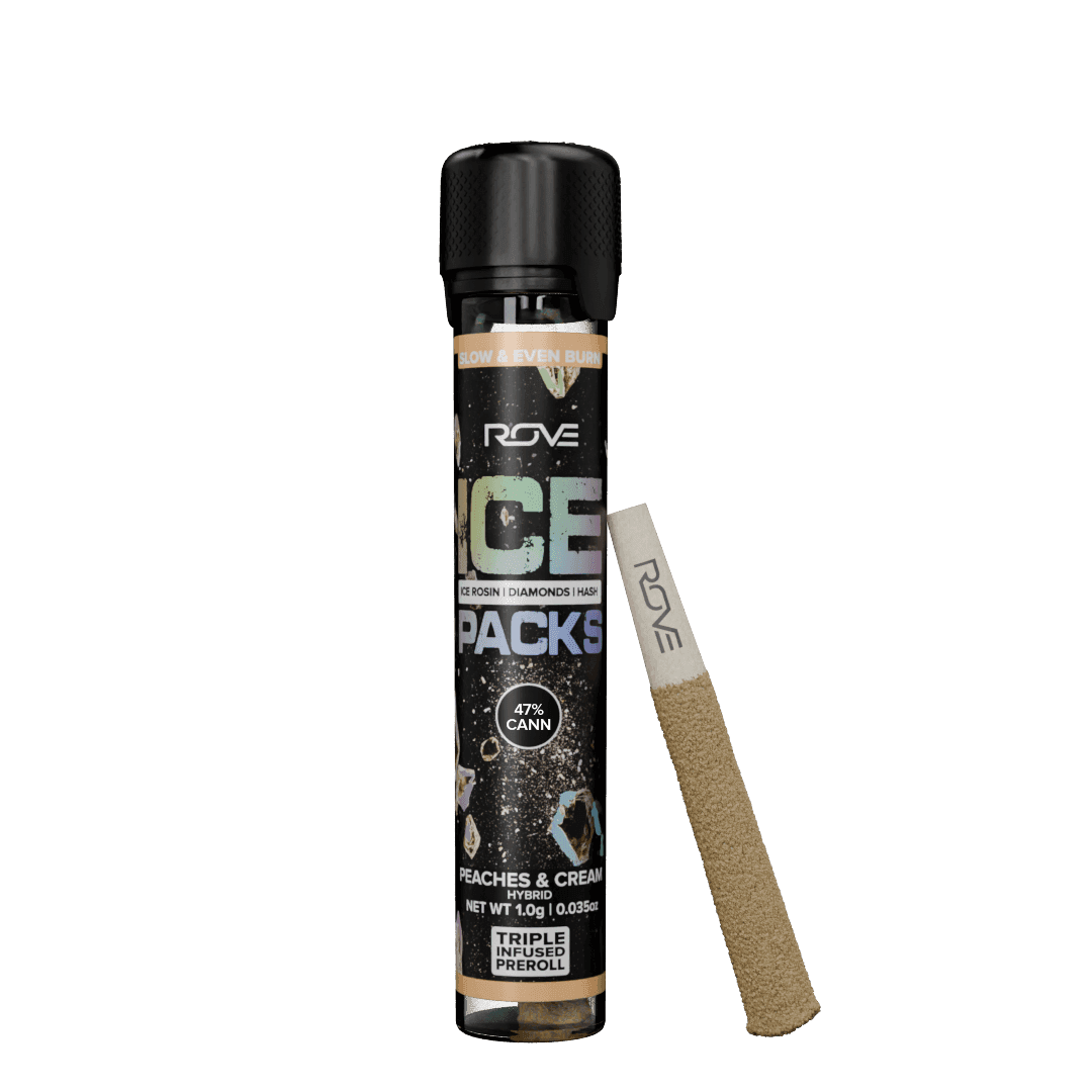 ROVE Peaches and Cream Ice Packs Prerolls - 5 Pack 2.5 Grams Pre-Rolls cannabis