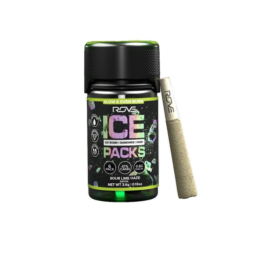 ROVE Sour Lime Haze Ice Packs Prerolls - 5 Pack 2.5 Grams Pre-Rolls cannabis