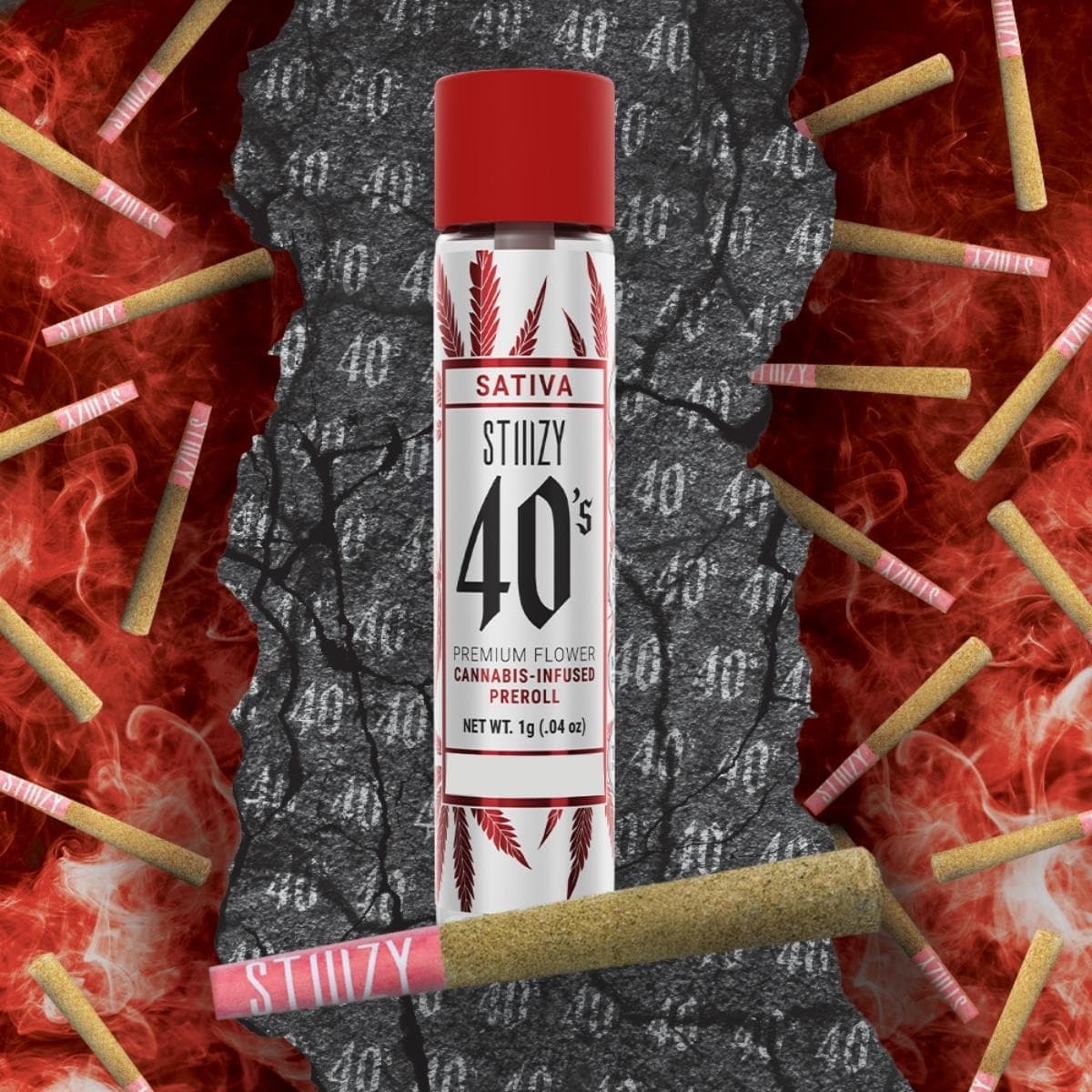Stiiizy Strawberry Cough 40s Infused Prerolls - 5 Pack 2.5 Grams Pre-Rolls cannabis