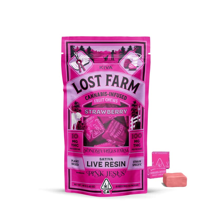 Strawberry Pink Jesus Edibles by Lost Farms - Kiva, $19.00