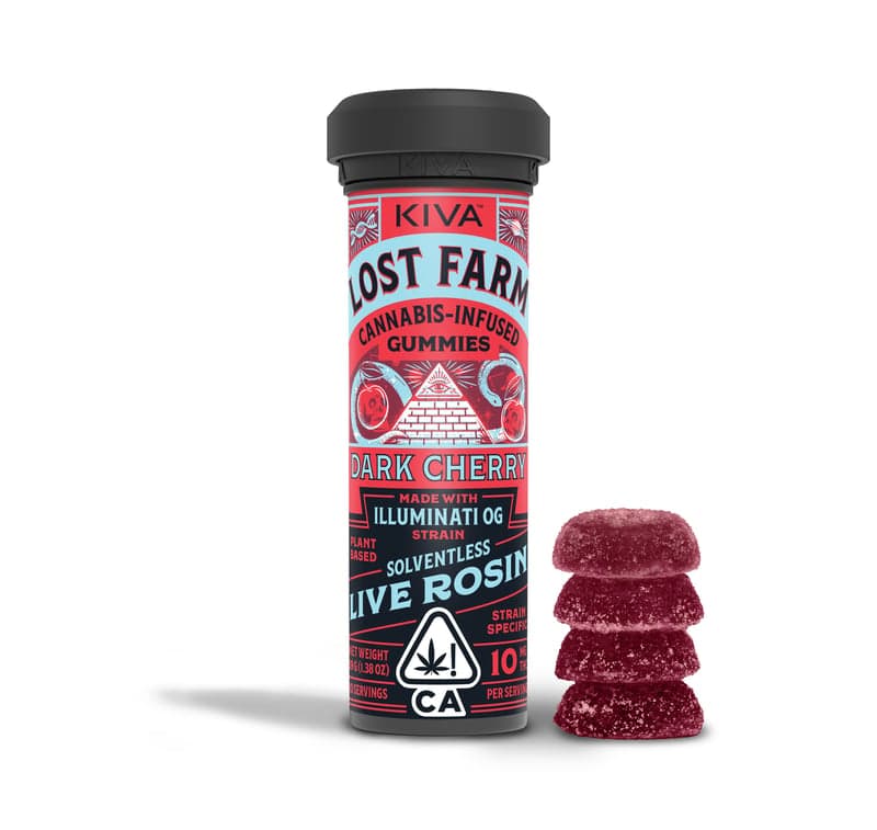 Dark Cherry Illuminati OG Edibles by Lost Farms - Kiva, $19.00
