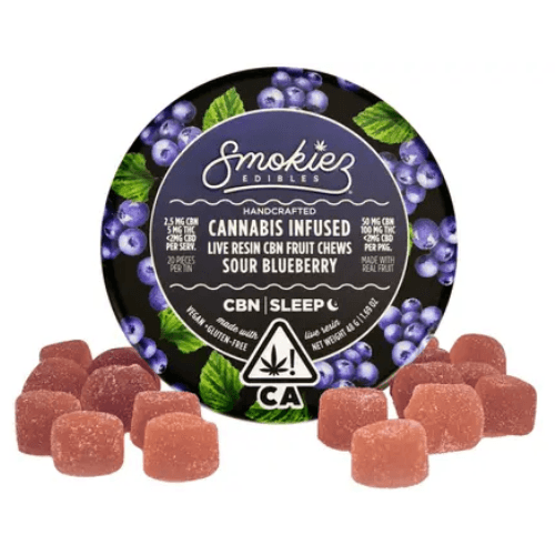 Sweet Blueberry Edibles by Smokiez, $18.00