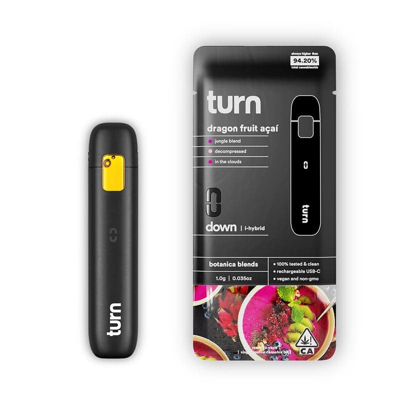 Turn Vapes Dragonfruit Acai Turn Disposable Vapes - 1 Gram Vape Carts cannabis