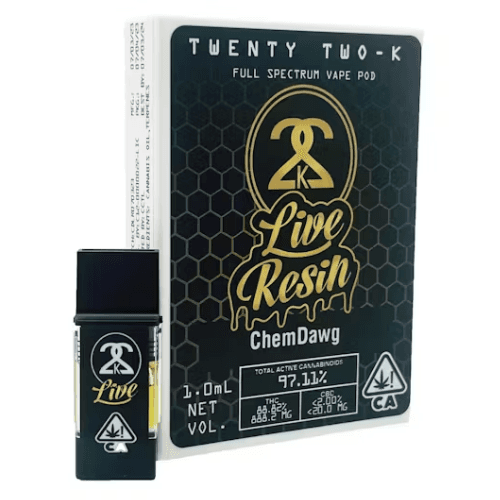 22K Strawberry Chemdawg LR Vape - 1 Gram Vape Carts cannabis