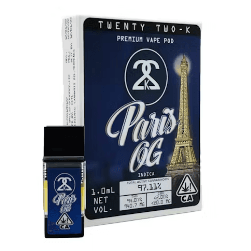 22K Paris OG Vapes - 1 Gram Vape Carts cannabis