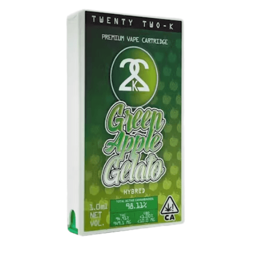 22K Green Apple Gelato Vapes - 1 Gram Vape Carts cannabis