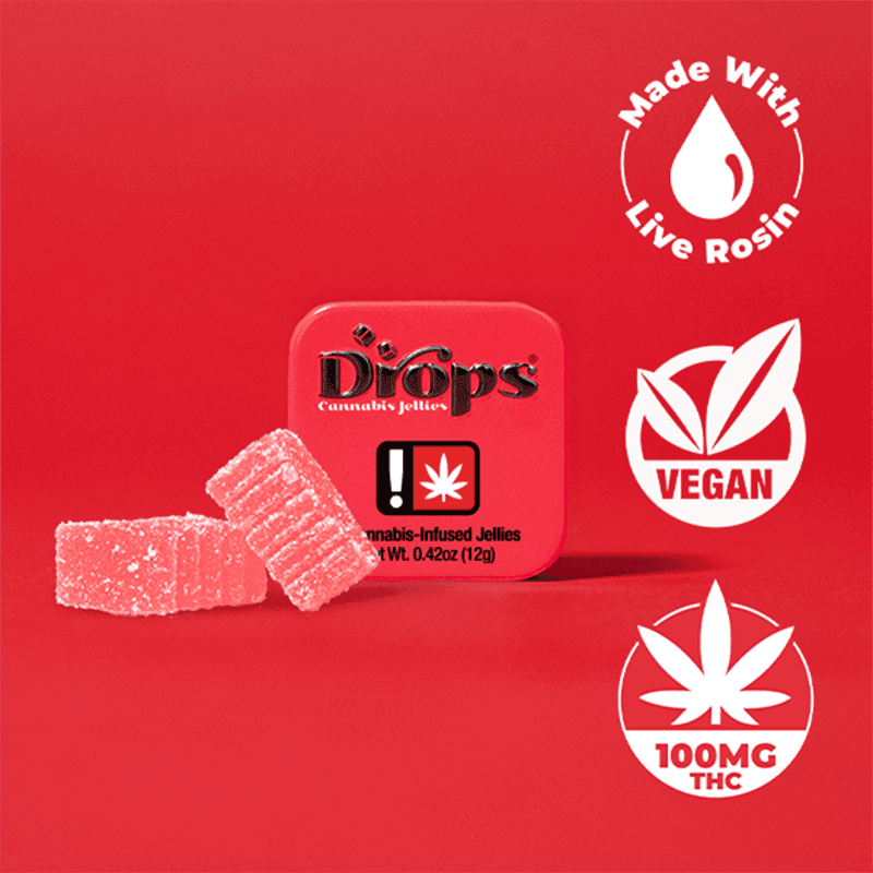 Cherry (GMO x Legend OG) Edibles by Drops Cali, $14.00