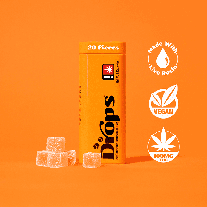 Drops Cali Orange (THC Bomb) Rosin Jellies - 20 Pieces Edibles cannabis