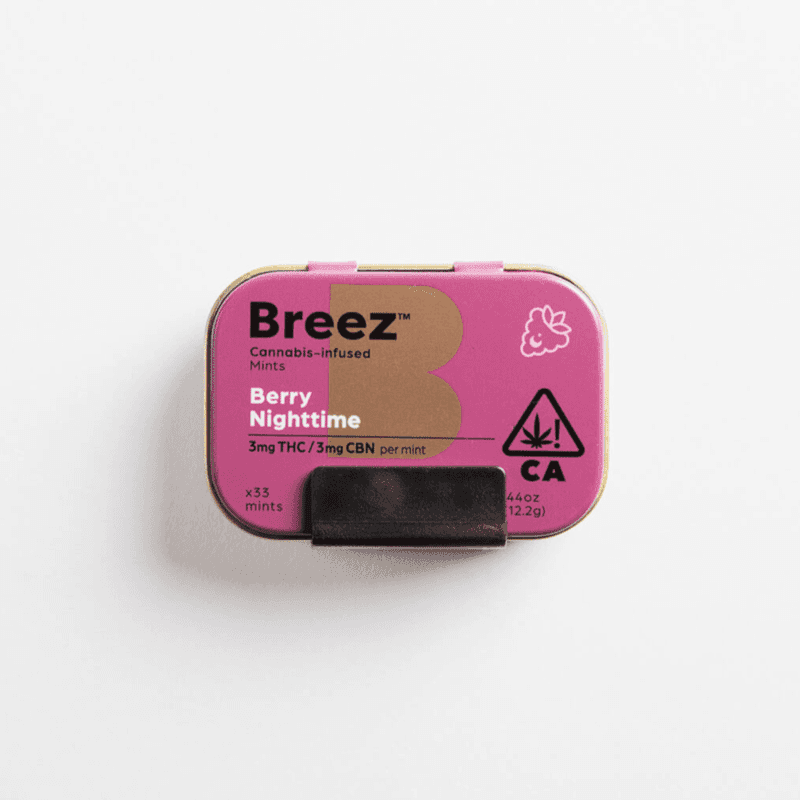 Breez Berry Nighttime Mint THC:CBN Mints - 20 Pieces Edibles cannabis