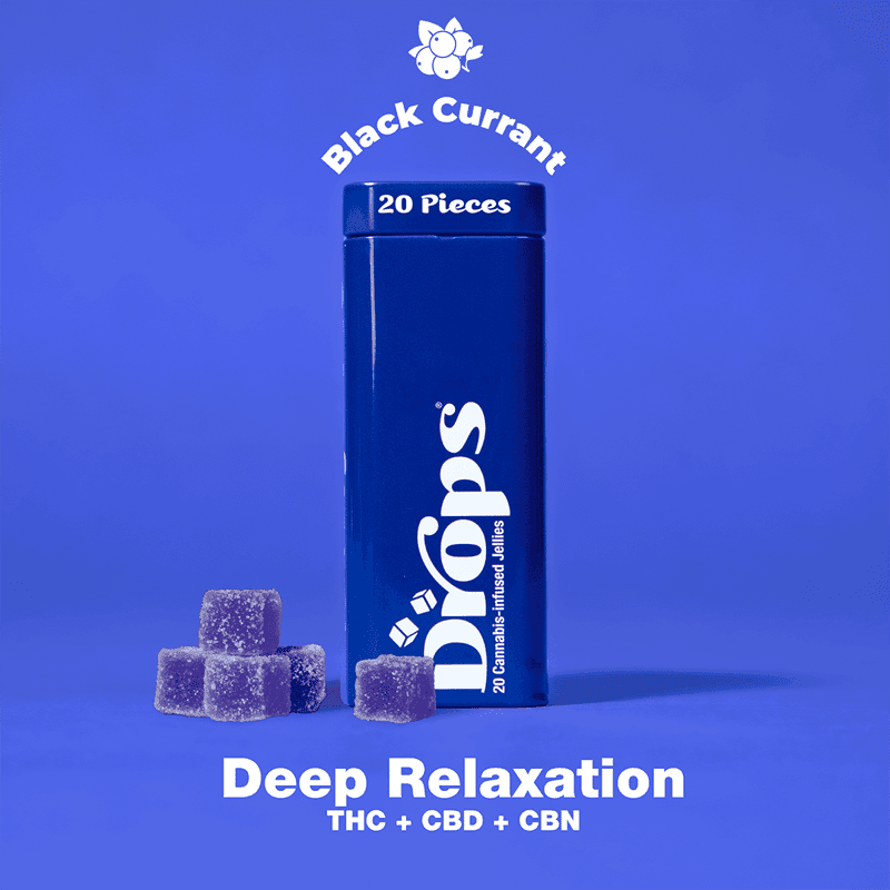 Black Currant 1:1:1 Edibles by Drops Cali, $7.00