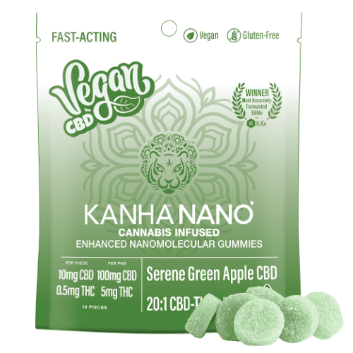 Kanha 20:1 Green Apple Nano CBD/THC Gummies Edibles cannabis