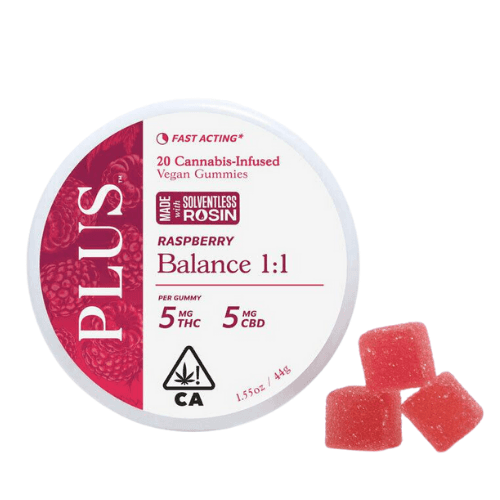 Raspberry 1:1 Edibles by Plus, $24.00