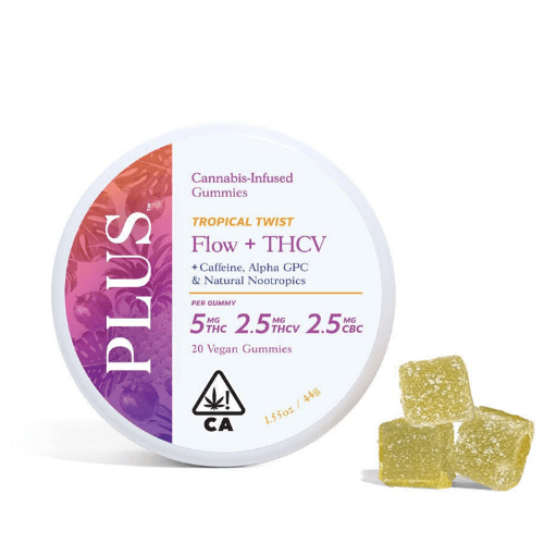 Tropical Twist Flow + THCV Edibles by Plus, $24.00